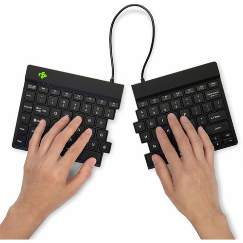 R-Go Split Break Keyboard - R-Go Split Break ergonomic keyboard with break software Bluetooth 50 QWERTY US layout wireless RGOSB-USWLBL