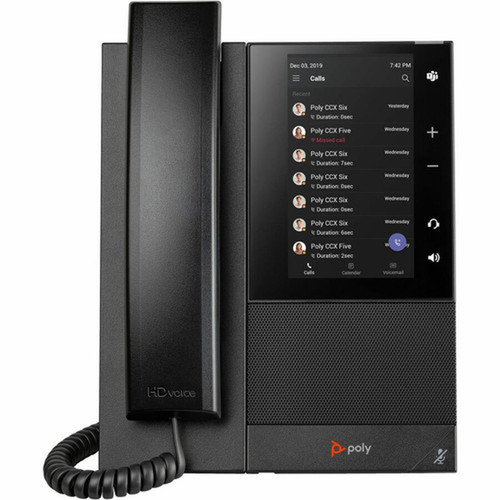 Poly CCX 505 Business Media Phone for Microsoft Teams and PoE-enabled GSATAA - 24 x Total Line - VoIP - 5 127 mm LCD - 2 x Network 849A5AAABA