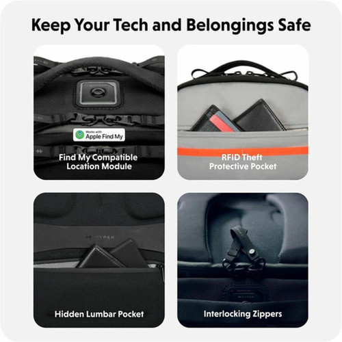 Hyper HyperPack Pro HP20P2BKGL Carrying Case Backpack for 129 32766 mm to 16 40640 mm Apple iPhone iPad Tablet MacBook - - HP20P2BKGL