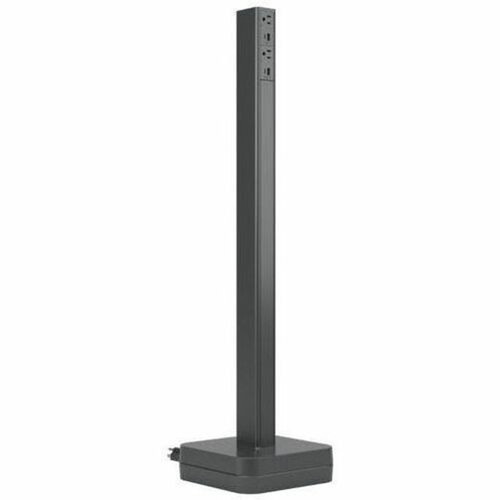 Wiremold Dash Series Power Tower - Graphite - 2 x Power Receptacles - 125 V AC  15 A Rectangular Tower - Graphite P4HUHUGR