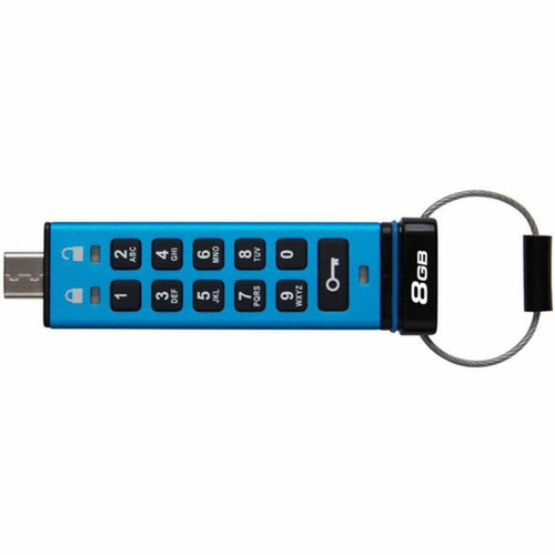 IronKey Keypad 200 8GB USB 32 Gen 1 Type C Flash Drive - 8 GB - USB 32 Gen 1 Type C - 145 MBs Read Speed - 115 MBs Write Speed IKKP200C8GB