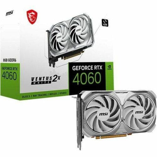MSI NVIDIA GeForce RTX 4060 Graphic Card - 8 GB GDDR6 - 7680 x 4320 - 248 GHz Boost Clock - 128 bit Bus Width - PCI Express 40 x8 - G4060V2XW8C