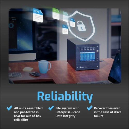OWC 1000TB Jupiter Mini 5-Drive Desktop Network Attached Storage NAS Solution - Intel Xeon D-1518 Quad-core 4 Core 220 GHz - 5 x JMIN0535R0100H2