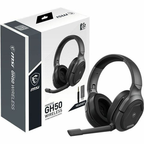 MSI Immerse GH50 Headset - Stereo - USB 20 Mini-phone 35mm - WiredWireless - 32 Ohm - 20 Hz to 20 kHz - On-ear - Binaural - - GH50W