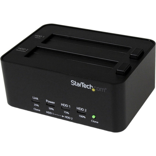 StarTech.com Dual Bay USB 3.0 Duplicator and Eraser Dock for 2.5" & 3.5" SATA SSD HDD - 1:1 Standalone Cloner & Wiper Docking Station (Fleet Network)