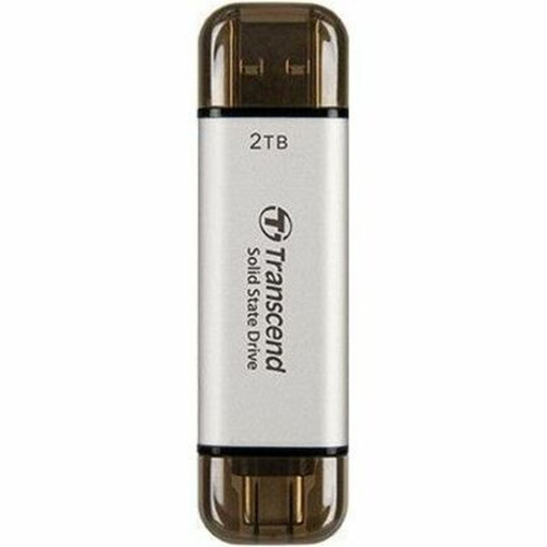 Transcend ESD310 2 TB Portable Solid State Drive - External - Silver - USB 32 Gen 1 Type C USB 32 Gen 1 Type A - 1050 MBs Read TS2TESD310S