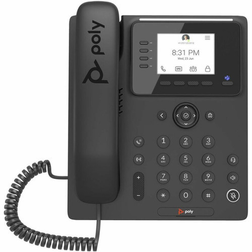 Poly CCX 350 IP Phone - Corded - Corded - Desktop Wall Mountable - Black - VoIP - 28 7112 mm LCD - 2 x Network RJ-45 - PoE 8F3G3AAABA