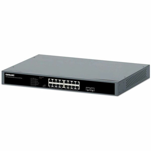 Intellinet 16-Port Gigabit Ethernet PoE Switch with 2 SFP Ports - 16 Ports - Gigabit Ethernet - 101001000Base-T 1000Base-X - 2 - 2 561983