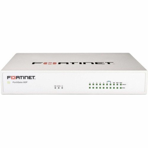 Fortinet FortiGate FG-60F Network SecurityFirewall Appliance - 10 Port - 1000Base-T - Gigabit Ethernet - 10 Gbits Firewall - AES TLS FG-60F-BDL-809-60