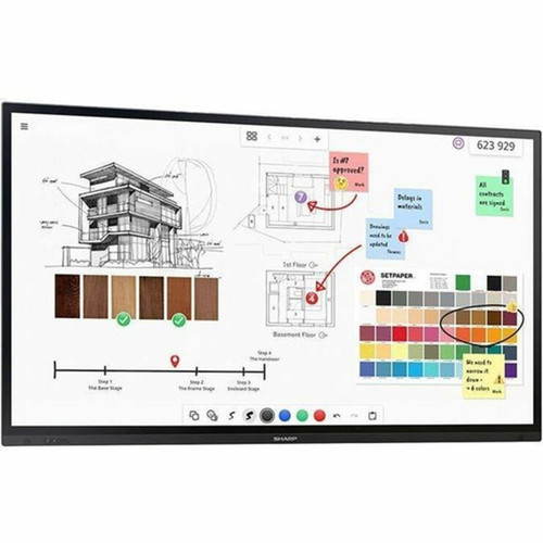 Sharp 65 Class Aquos Board - 65 1651 mm LCD - InGlass - Touchscreen - 169 Aspect Ratio - 3840 x 2160 - Direct LED - 500 - 12001 PNLA652