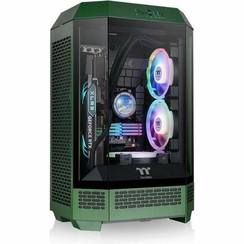 Thermaltake The Tower 300 Racing Green Micro Tower Chassis - Micro Tower - Racing Green - Tempered Glass SPCC - 3 x Bay - Mini ITX - CA-1Y4-00SCWN-00