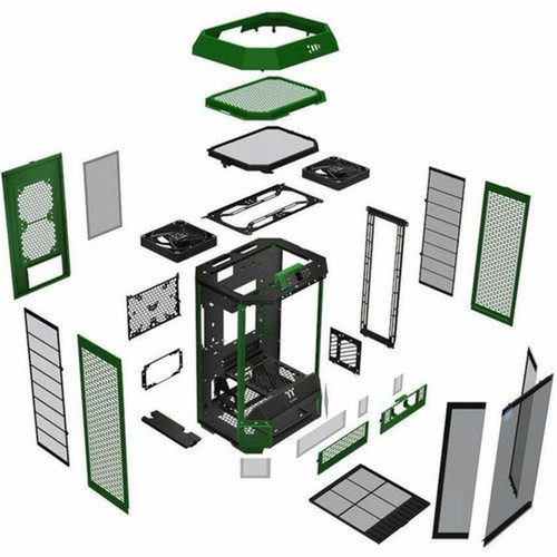 Thermaltake The Tower 300 Racing Green Micro Tower Chassis - Micro Tower - Racing Green - Tempered Glass SPCC - 3 x Bay - Mini ITX - CA-1Y4-00SCWN-00