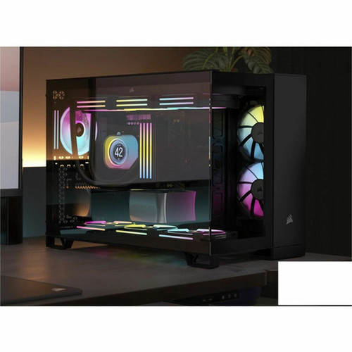 Corsair iCUE LINK 2500X RGB Micro ATX Dual Chamber PC Case - Black - Mid-tower - Black - Tempered Glass - Micro ATX Mini ITX - 9 x - CC-9011267-WW