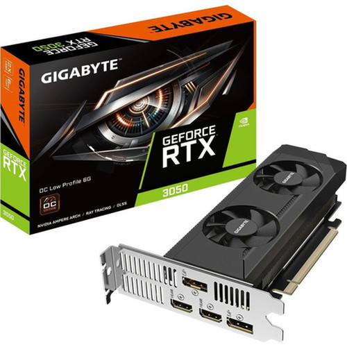 Gigabyte NVIDIA GeForce RTX 3050 Graphic Card - 6 GB GDDR6 - Low-profile - 7680 x 4320 - 148 GHz Core - 96 bit Bus Width - PCI 40 - GV-N3050OC-6GL