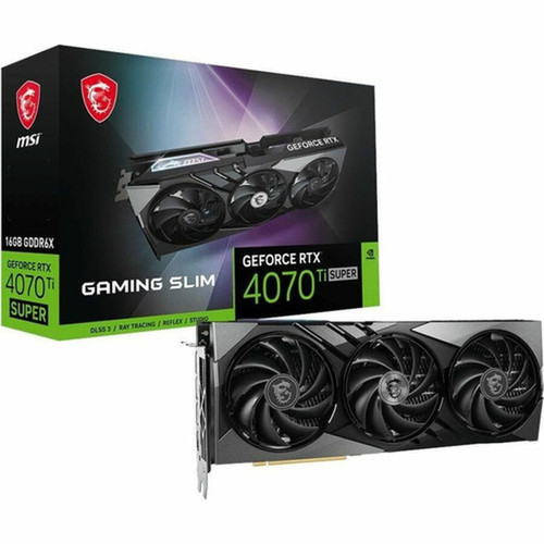 MSI NVIDIA GeForce RTX 4070 Ti SUPER Graphic Card - 16 GB GDDR6X - 7680 x 4320 - 263 GHz Boost Clock - 256 bit Bus Width - PCI 40 - G407TS16GS