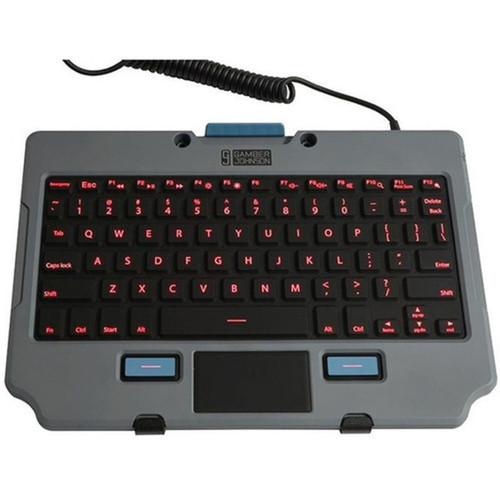 Gamber-Johnson Rugged Lite Backlit Keyboard - Cable Connectivity - USB 20 Interface - Rugged - French - TouchPad - PC Mac 7160-1683-03