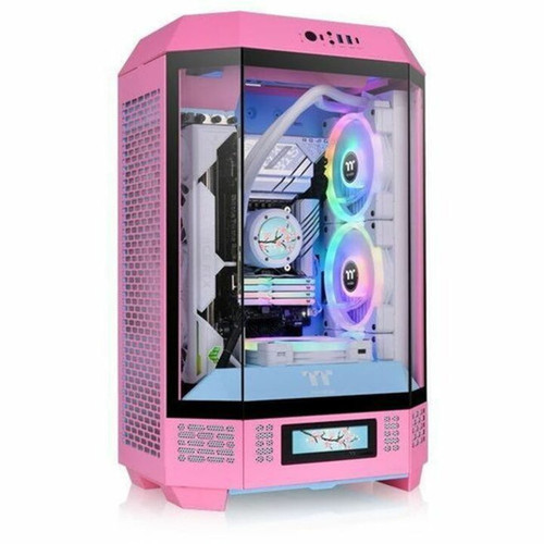 Thermaltake The Tower 300 Bubble Pink Micro Tower Chassis - Micro Tower - Bubble Pink - Tempered Glass SPCC - Micro ATX Mini ITX - 8 CA-1Y4-00SAWN-00