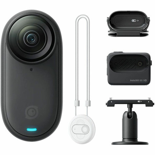 Insta360 GO 3D Digital Camcorder - 22 5588 mm Touchscreen - High Dynamic Range HDR - 4K 27K Full HD - Midnight Black - MP4 CINSAATAGO3S14