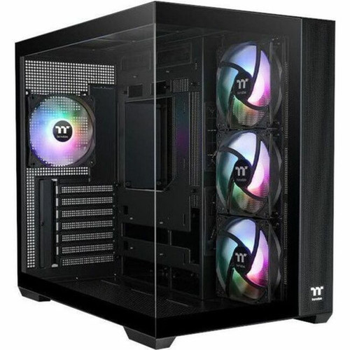 Thermaltake View 380 TG ARGB Mid Tower Chassis - Mid-tower - Black - SPCC Tempered Glass - Mini ITX Micro ATX ATX Motherboard - 10 CA-1Z2-00M1WN-00
