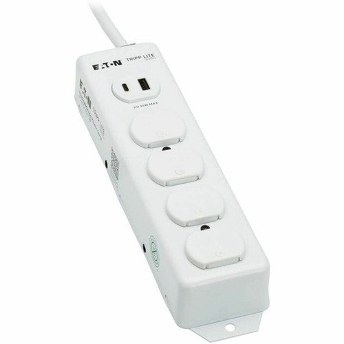 Tripp Lite series Safe-IT PS-415-HGUSB Power Strip - NEMA 5-15P-HG - 4 x NEMA 5-15R-HG 1 x USB Type A 1 x USB Type C - 15 ft 457 - PS-415-HGUSB