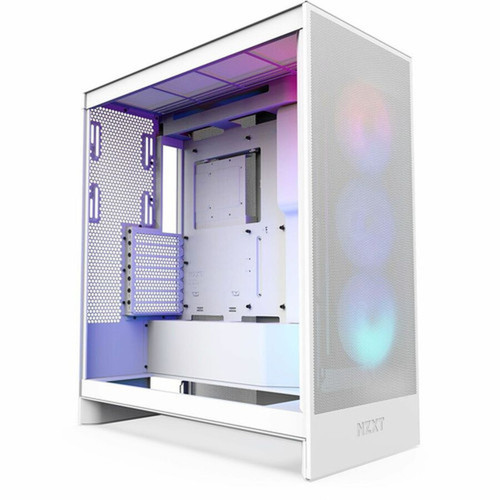 NZXT H7 Flow RGB Mid-Tower ATX Airflow Case with RGB Fans - Mid-tower - Matte White - Galvanized Cold Rolled Steel SGCC Tempered - CM-H72FW-R1