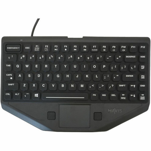 Havis Rugged Keyboard with Emergency Key - Cable Connectivity - USB Type A Interface - 83 Keys - Emergency Hot Keys - Rugged - - KB-1001