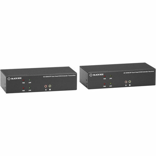 Black Box KVX Series KVM Extender Kit over Fiber - 4K Dual-Monitor HDMIDisplayPort USB 20 Serial Audio Local Video - 180446 - KVXLCHDPF-200-SFPBN1