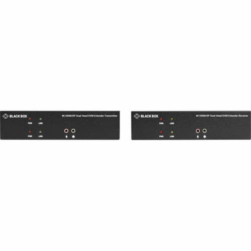 Black Box KVX Series KVM Extender Kit over Fiber - 4K Dual-Monitor HDMIDisplayPort USB 20 Serial Audio Local Video - 180446 - KVXLCHDPF-200-SFPBN1