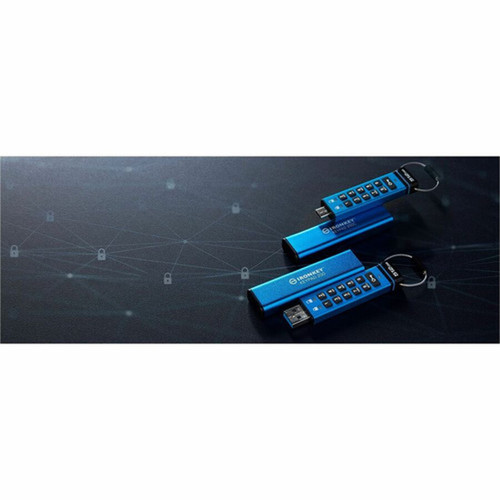 IronKey Keypad 200 512GB USB 32 Gen 1 Type A Flash Drive - 512 GB - USB 32 Gen 1 Type A - 280 MBs Read Speed - 200 MBs Write - IKKP200512GB