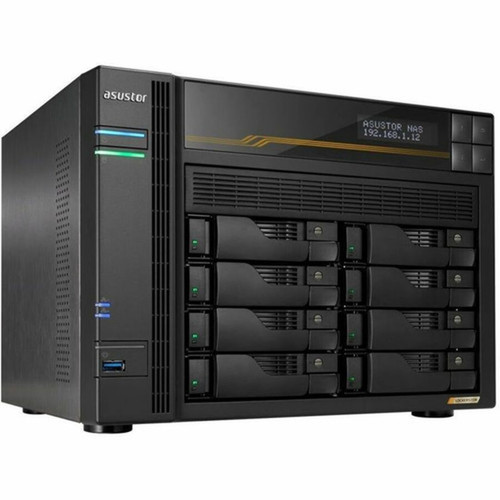 Asustor Lockerstor 8 Gen3 AS6808T 8 Bay NAS AMD Ryzen Quad-Core 23 GHz 16GB RAM ECC DDR5 4 M2 NVMe Slots Dual 5GbE and Dual USB4 AS6808T