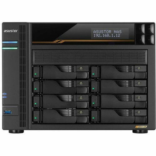 Asustor Lockerstor 8 Gen3 AS6808T 8 Bay NAS AMD Ryzen Quad-Core 23 GHz 16GB RAM ECC DDR5 4 M2 NVMe Slots Dual 5GbE and Dual USB4 AS6808T