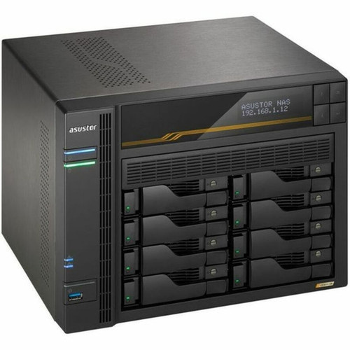 Asustor Lockerstor 8 Gen3 AS6808T 8 Bay NAS AMD Ryzen Quad-Core 23 GHz 16GB RAM ECC DDR5 4 M2 NVMe Slots Dual 5GbE and Dual USB4 AS6808T
