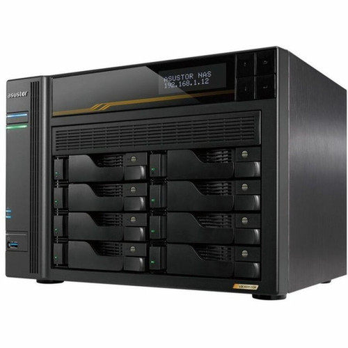 Asustor Lockerstor 8 Gen3 AS6808T 8 Bay NAS AMD Ryzen Quad-Core 23 GHz 16GB RAM ECC DDR5 4 M2 NVMe Slots Dual 5GbE and Dual USB4 AS6808T