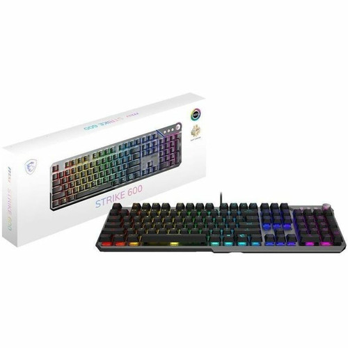 MSI STRIKE 600 SILENT Mechanical Gaming Keyboard Cable USB 2.0 RGB 104 Key English US Connectivity Interface LED S STRIKE600