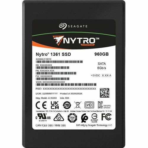 Seagate Nytro 1361 960 GB 2.5 Inch Internal SATA Read Intensive Solid State Drive For Server Applications Supported SATA/600 Device XA960LE10016