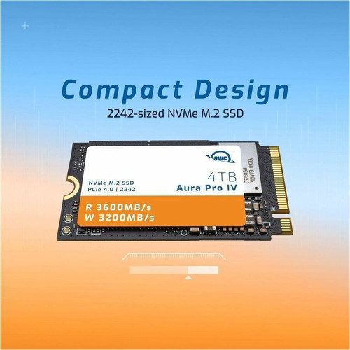 OWC Aura Pro IV PCIe 4.0 NVMe M.2 2242 Solid State Drive Maximum Capacity TLC NAND Million Write Read SSD To Up OWCSP4P4T1AT04