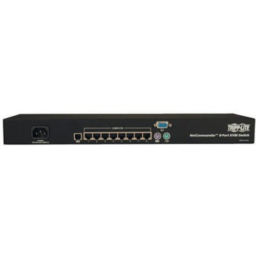 Tripp Lite B072-008-1 8-Port NetCommander Cat5 KVM Switch TAA Compliant - Steel Housing - 8 x 1 - 8 x RJ-45 Keyboard/Mouse/Video - 1U (Fleet Network)