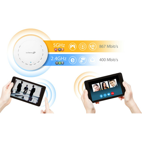 Edimax Dual Band Wireless Access Point Supporting IEEE 802.11ac For Combined 2.4 GHz And 5 Deployments With Integrated MIMO Internal Antennas CAP1300