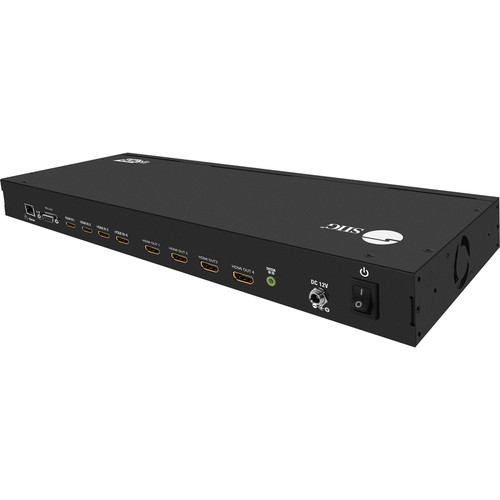 SIIG CE-H23H11-S1 HDMI 2. 0 4 x 4 Matrix Switch with Amazon Echo Control - 4K 4096 x 2160 - 4 Inputs/4 Outputs - Rack-Mountable