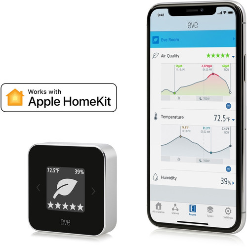 Eve Room Indoor Air Quality Monitor For VOC Temperature And Humidity Tracking Display Bridge Low No 10027821
