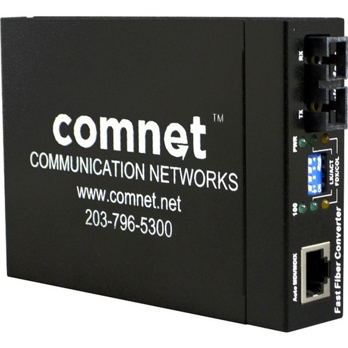Comnet Commercial Grade 10/100 Mbps Ethernet Media Converter - 1 x Network (RJ-45) - 1 x SC Ports - DuplexSC Port - Single-mode - 0.05 (Fleet Network)