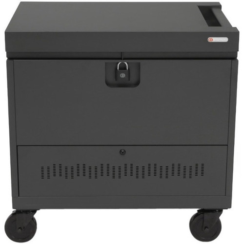 Bretford CUBE Toploader Cart - 4 Casters - 5" (127 mm) Caster Size - Steel - 34" Width x 23" Depth x 33" Height - Black Pumice - For (Fleet Network)