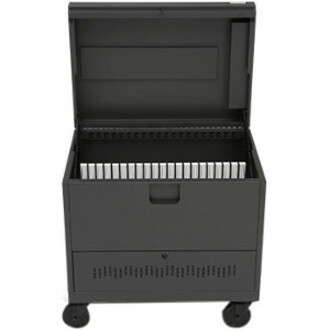 Bretford TVTL40PAC-CT CUBE Toploader Cart - 40-Device Mobile Charging Cart with 4 Locking Casters - Steel Construction - Concrete Finish