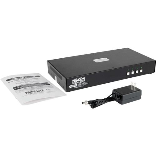 NIAP PP3.0 Certified 4 Port DVI I KVM Switch With Local Console And Expanded USB Options For Multi System Access B002-DV1AC4