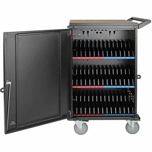 Tripp Lite by Eaton CSC45AC 45-Device AC Charging Station Cart - 3-Shelf Steel/Wood Construction - 120V AC - Black