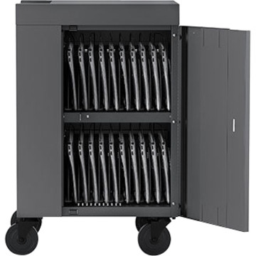 Bretford TVCM20PAC-270CH CUBE Cart Mini - 2-Shelf Charging Cart for 20 Devices - Steel - Champagne - Push/Pull Handle - 4 Casters