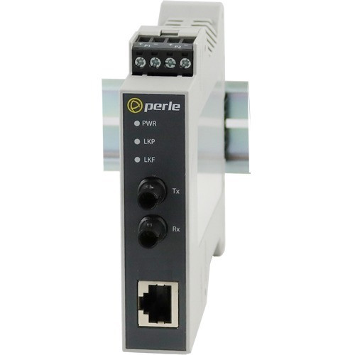 Perle SR-1000-ST05 Transceiver/Media Converter - 1 x Network (RJ-45) - 2 x ST Ports - DuplexST Port - Multi-mode - 0.03 mil (0 mm) - - (Fleet Network)