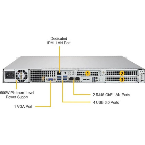 Supermicro SuperChassis CSE-113AC2-605WB Server Case - Rack-mountable - Black - 1U - 8 x Bay - 1 x 600 W - Power Supply Installed - - (CSE-113AC2-605WB)
