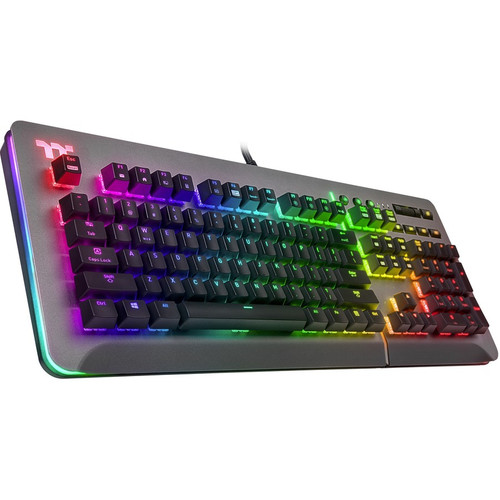 Thermaltake Level 20 RGB Titanium Edition Mechanical Gaming Keyboard - Cable Connectivity - USB Interface - Volume Control, Mute, Hot (Fleet Network)
