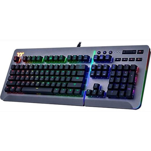 Tt eSPORTS Level 20 RGB Titanium Gaming Keyboard Blue Switch With USB Cable Connectivity And Media Controls KB-LVT-BLSRUS-01
